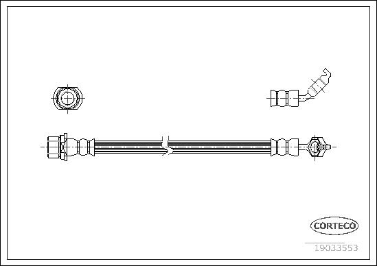 CORTECO Bremseslange 19033553 bagaksel for TOYOTA