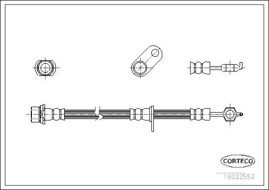 CORTECO Bremseslange 19033552 venstre foraksel for TOYOTA