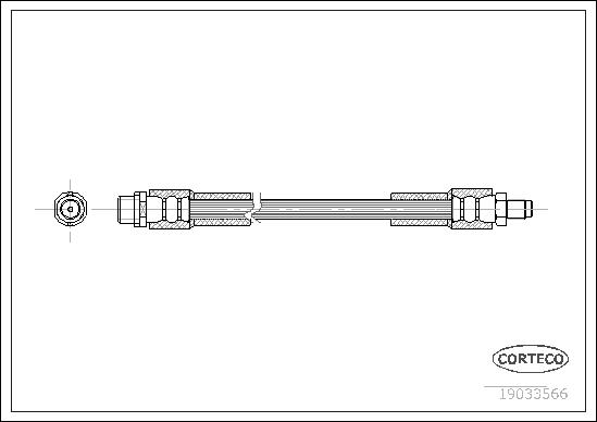 CORTECO Bremseslange 19033566 bagaksel for AUDI