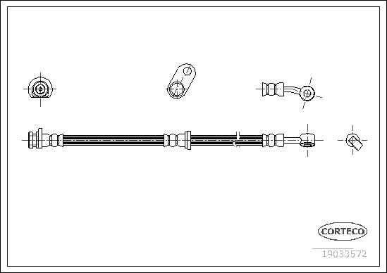 CORTECO Bremseslange 19033572 foraksel for HONDA