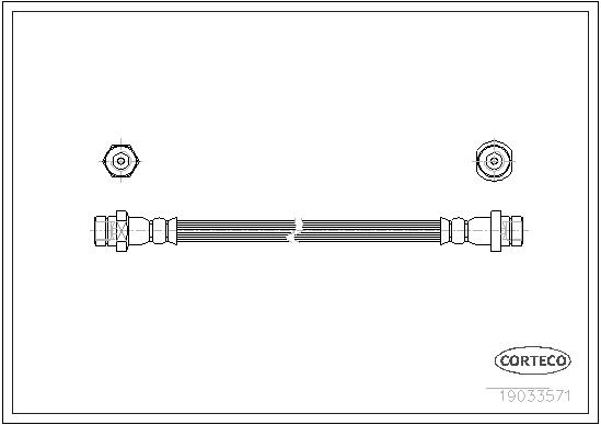 CORTECO Bremseslange 19033571 foraksel for VW