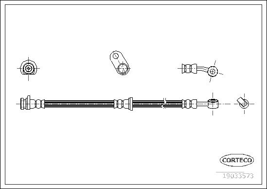 CORTECO Bremseslange 19033573 foraksel for HONDA