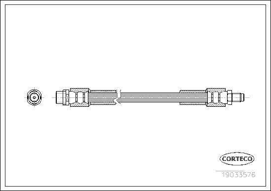 CORTECO Bremseslange 19033576 bagaksel for AUDI