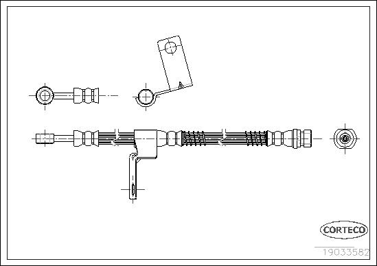CORTECO Bremseslange 19033582 venstre foraksel for HYUNDAI