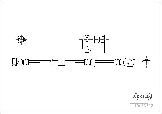 CORTECO Bremseslange 19033592 foraksel for MITSUBISHI