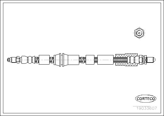 CORTECO Bremseslange 19033607 foraksel for FORD