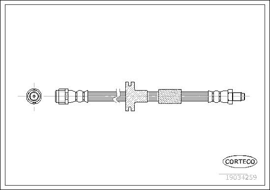 CORTECO Bremseslange 19034259 foraksel for MERCEDES-BENZ