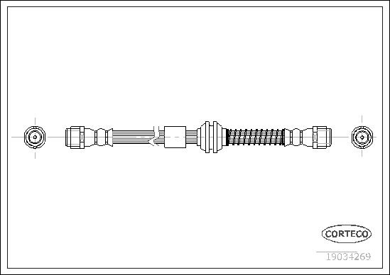 CORTECO Bremseslange 19034269 foraksel for PORSCHE VW