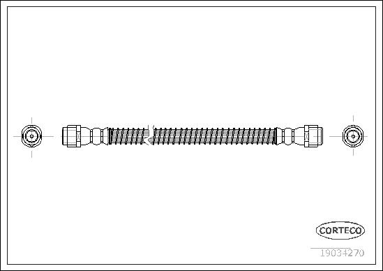 CORTECO Bremseslange 19034270 bagaksel for VW VAG