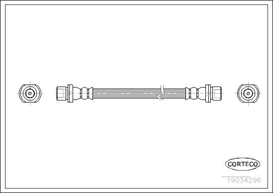 CORTECO Bremseslange 19034296 bagaksel for CITROËN TOYOTA
