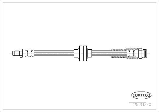 CORTECO Bremseslange 19034343 foraksel for VAUXHALL GENERAL MOTORS FIAT