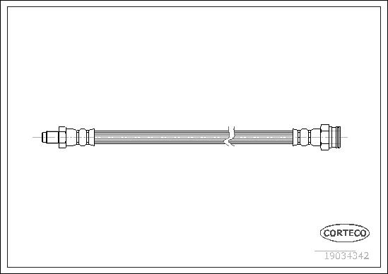 CORTECO Bremseslange 19034342 Bagaksel højre for OPEL VAUXHALL FIAT