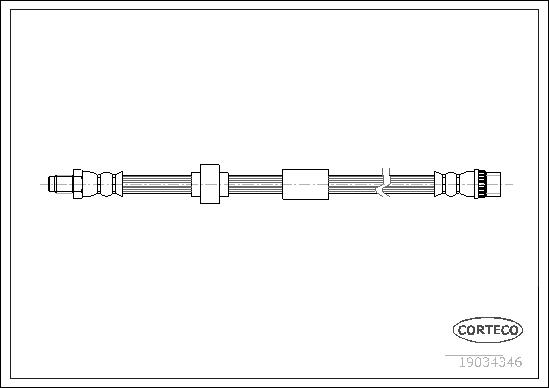 CORTECO Bremseslange 19034346 foraksel for OPEL RENAULT