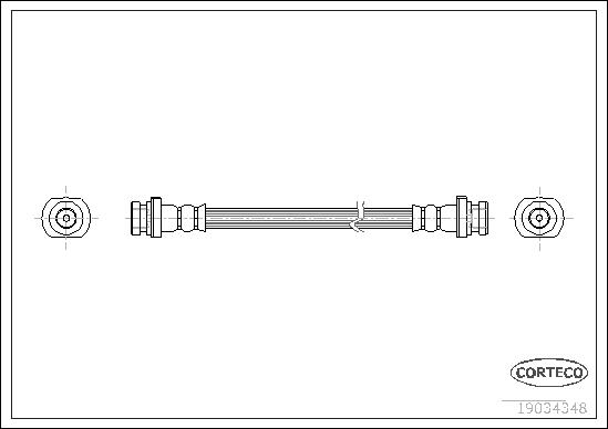 CORTECO Bremseslange 19034348 bagaksel for NISSAN