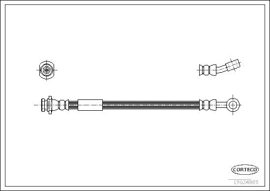 CORTECO Bremseslange 19034865 højre foraksel for SUZUKI