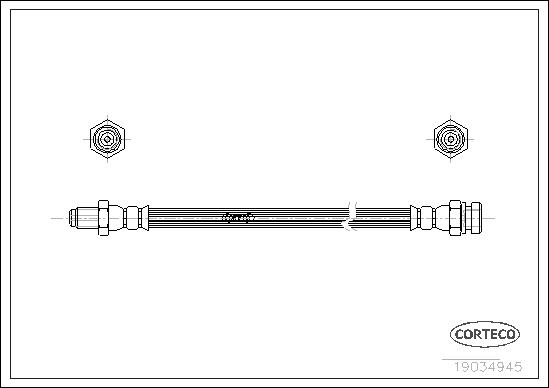CORTECO Bremseslange 19034945 foraksel for VW