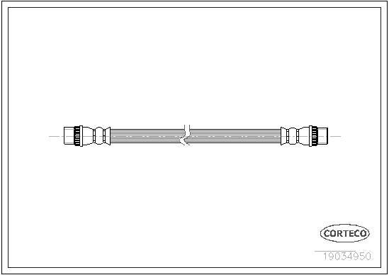 CORTECO Bremseslange 19034950 bagaksel for PEUGEOT