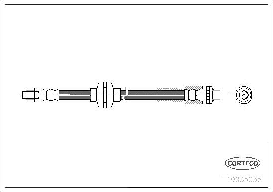 CORTECO Bremseslange 19035035 bagaksel for MAZDA