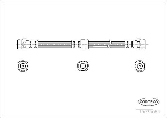 CORTECO Bremseslange 19035065 højre foraksel for MITSUBISHI