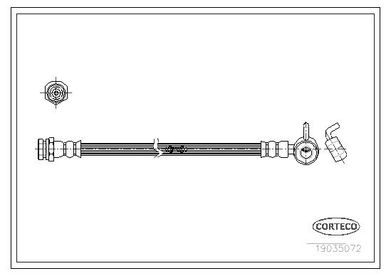 CORTECO Bremseslange 19035072 venstre foraksel for MAZDA