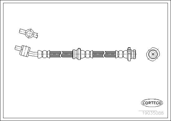 CORTECO Bremseslange 19035088 venstre foraksel for NISSAN