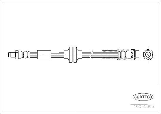 CORTECO Bremseslange 19035093 bagaksel for MAZDA