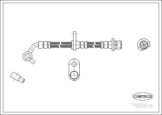 CORTECO Bremseslange 19035118 venstre for HONDA