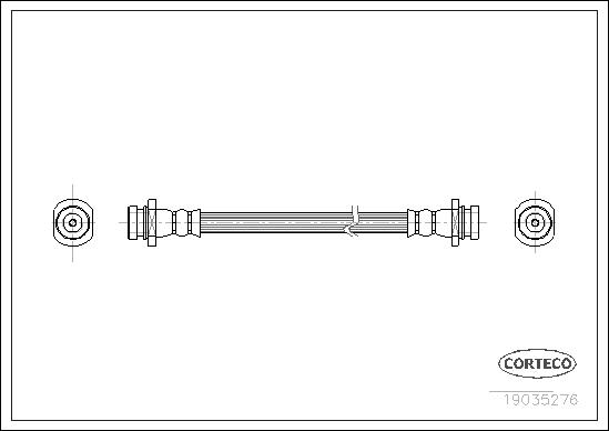 CORTECO Bremseslange 19035276 bagaksel for OPEL FIAT GENERAL MOTORS SUZUKI