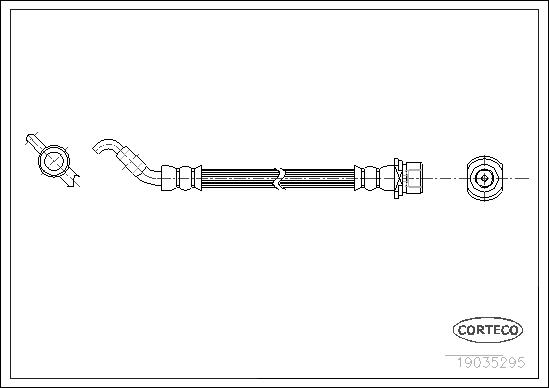 CORTECO Bremseslange 19035295 bagaksel for TOYOTA
