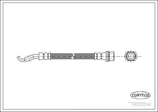 CORTECO Bremseslange 19035296 bagaksel for TOYOTA