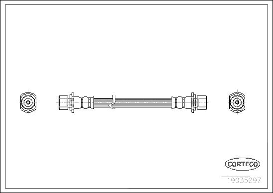 CORTECO Bremseslange 19035297 bagaksel for TOYOTA