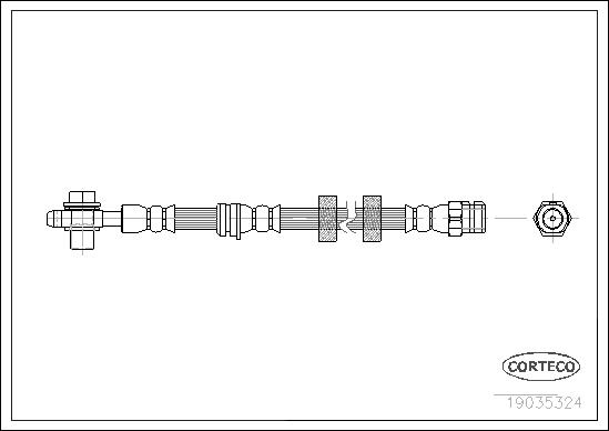 CORTECO Bremseslange 19035324 foraksel for SKODA