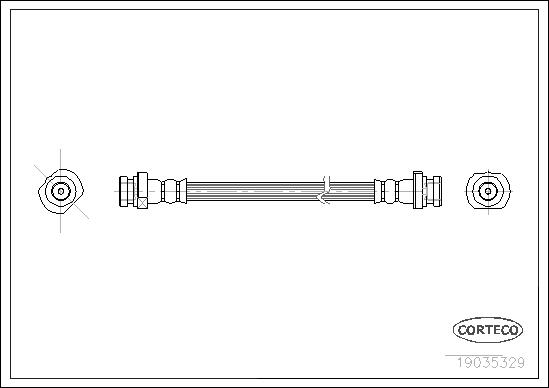 CORTECO Bremseslange 19035329 Bagaksel højre for NISSAN