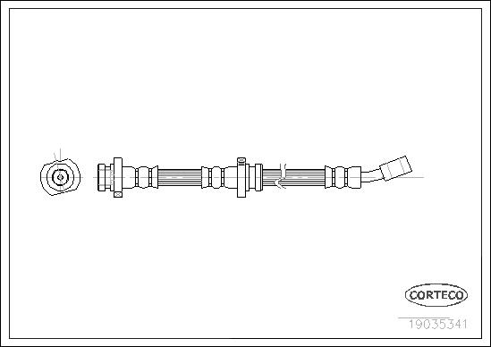 CORTECO Bremseslange 19035341 venstre foraksel for NISSAN