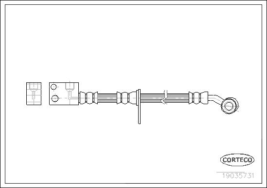 CORTECO Bremseslange 19035731 foraksel for HONDA