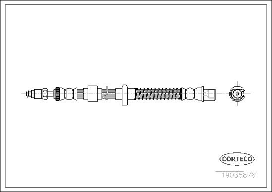 CORTECO Bremseslange 19035876 bagaksel for PEUGEOT