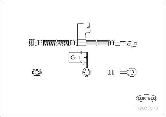 CORTECO Bremseslange 19035878 venstre foraksel for HYUNDAI