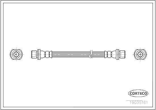 CORTECO Bremseslange 19036131 Bagaksel højre for TOYOTA