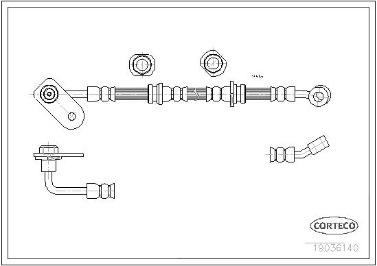 CORTECO Bremseslange 19036140 foraksel for SUZUKI