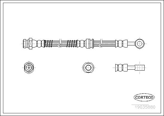 CORTECO Bremseslange 19035880 foraksel for HYUNDAI