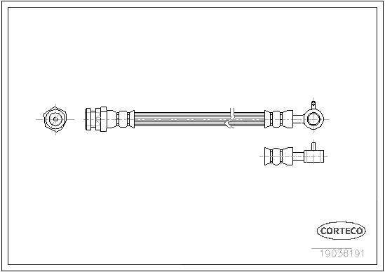 CORTECO Bremseslange 19036191 venstre foraksel for MAZDA