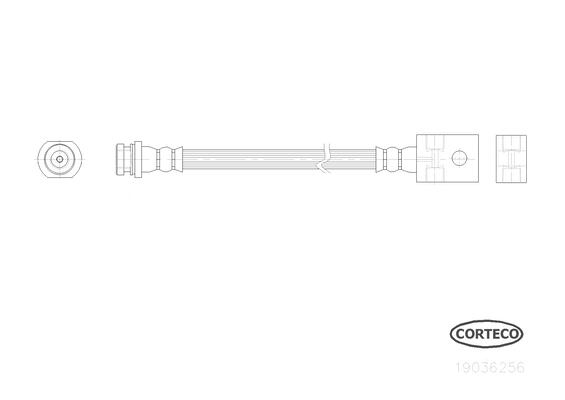 CORTECO Bremseslange 19036256 bag for NISSAN