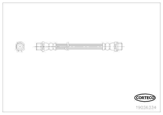 CORTECO Bremseslange 19036334 bagaksel for BMW