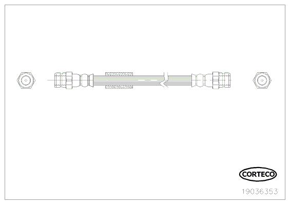 CORTECO Bremseslange 19036353 bagaksel for AUDI