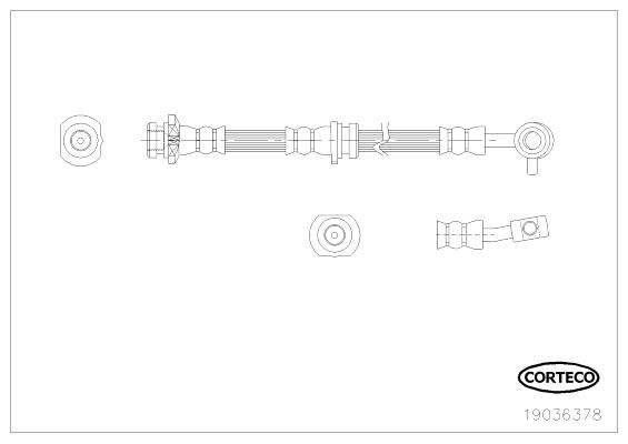 CORTECO Bremseslange 19036378 venstre foraksel for NISSAN