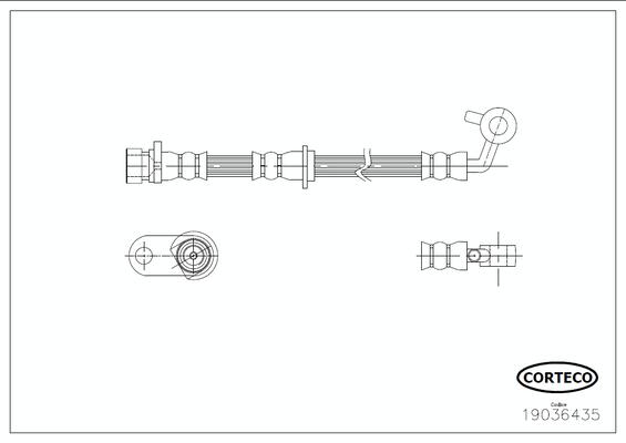 CORTECO Bremseslange 19036435 venstre for HONDA