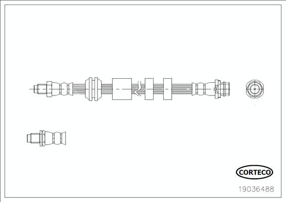 CORTECO Bremseslange 19036488 foraksel for VOLVO