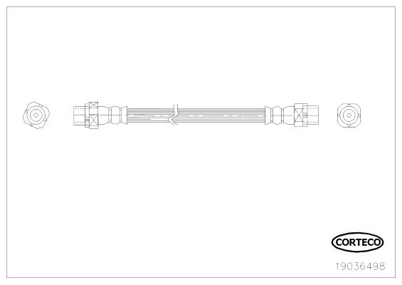 CORTECO Bremseslange 19036498 bagaksel for BMW