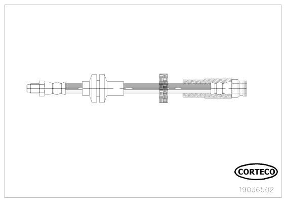 CORTECO Bremseslange 19036502 foraksel for ALFA ROMEO