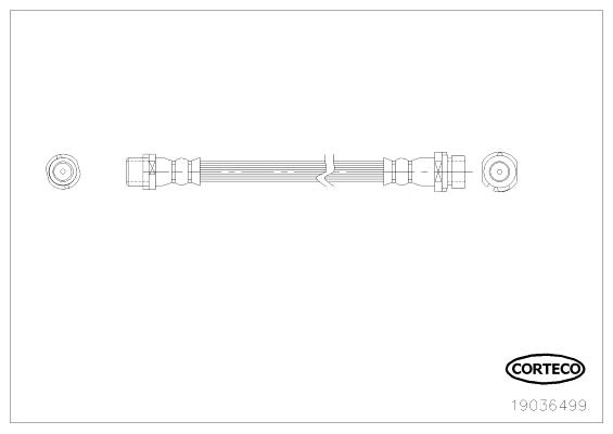 CORTECO Bremseslange 19036499 bagaksel for BMW